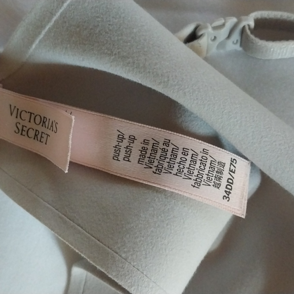 Victoria's Secret Push Up Bra 34DD Light Gray Neutral - Picture 2 of 7